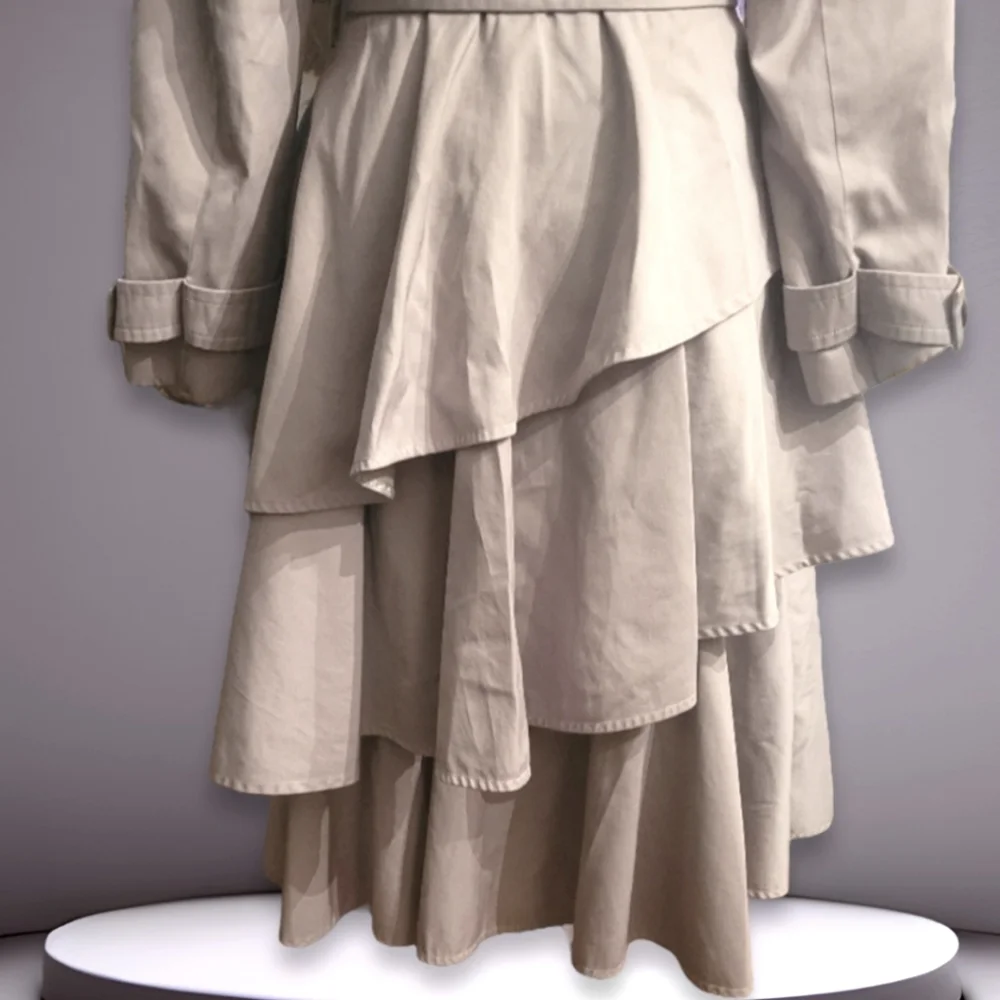 Osman Tiered Ruffle Trench Coat XS - Picture 8 of 15